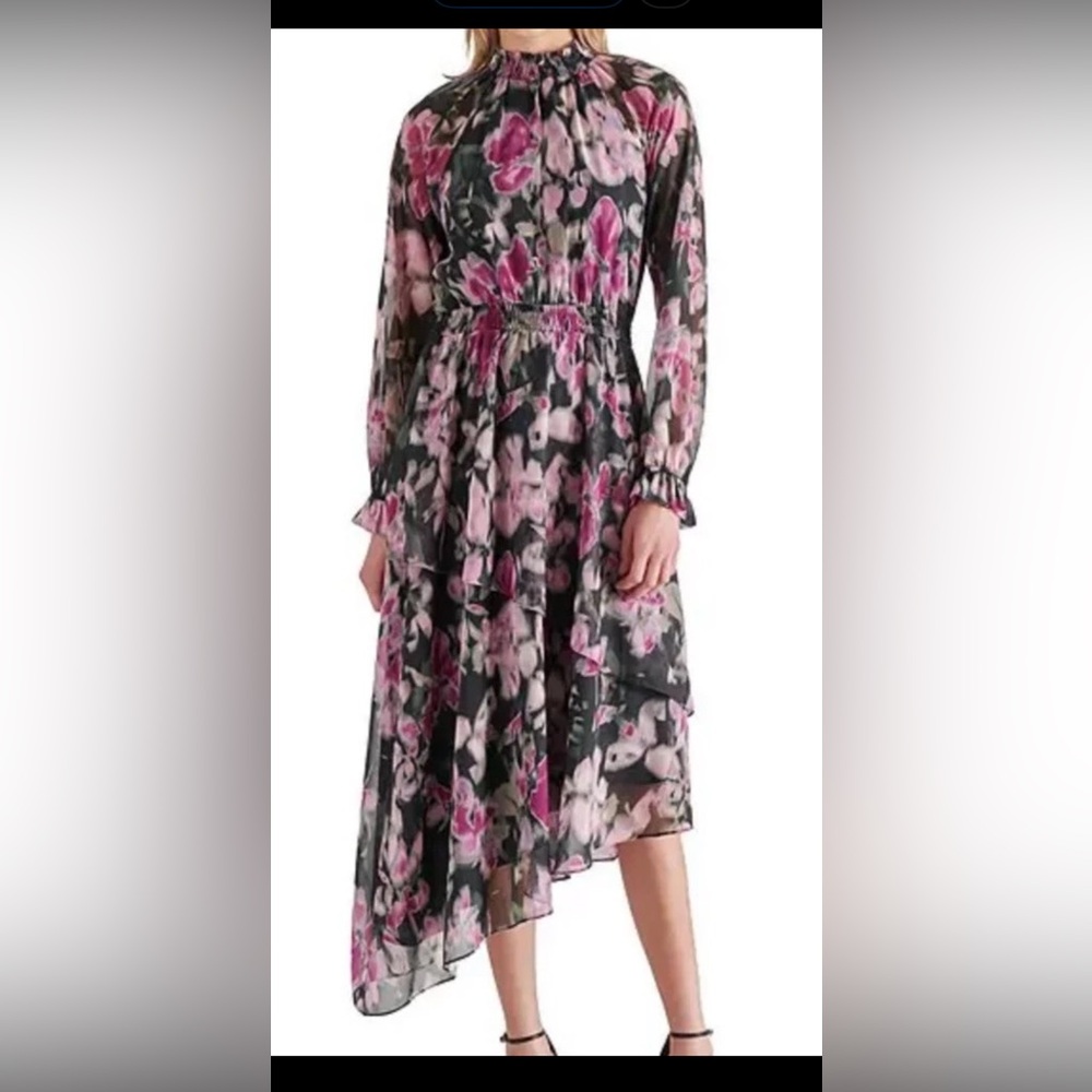 Steve Madden Women’s Starla Dress Black Purple Mix XS